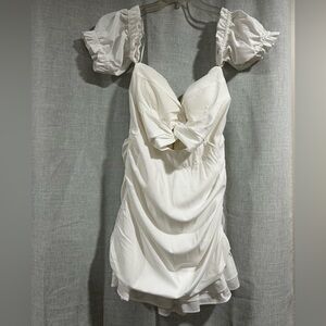 White off the shoulder bachelorette dress